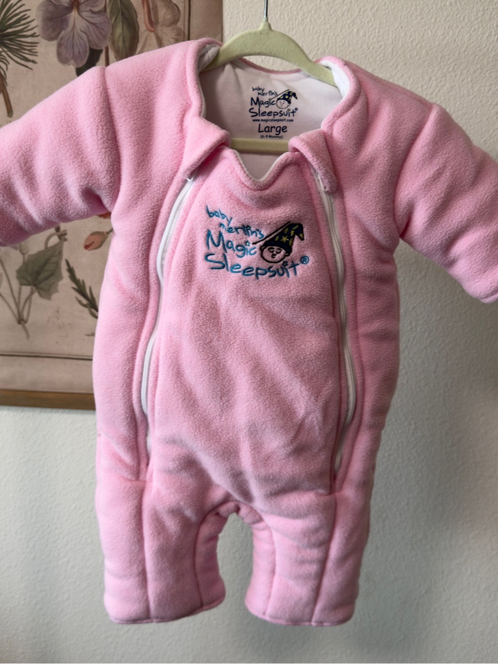 Baby Merlin’s Magic Sleepsuit Pink Fleece 6-9 Months Large Sleep Sack